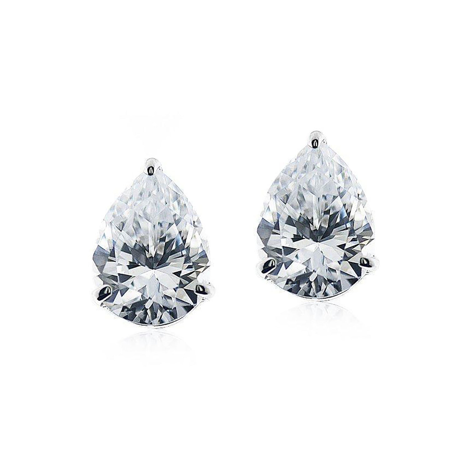 Carat 'Cecile' White gold pear stud earrings.