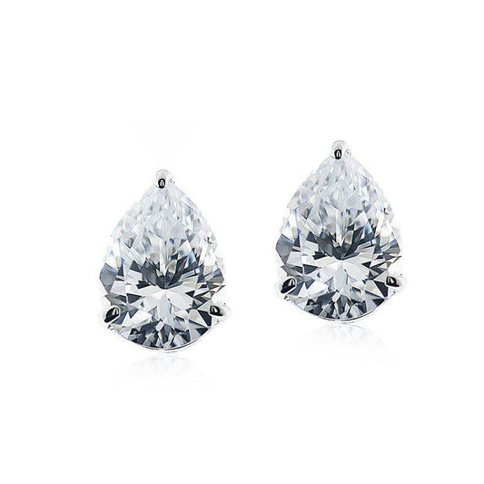 Carat  'Cecile'  White gold pear stud earrings.