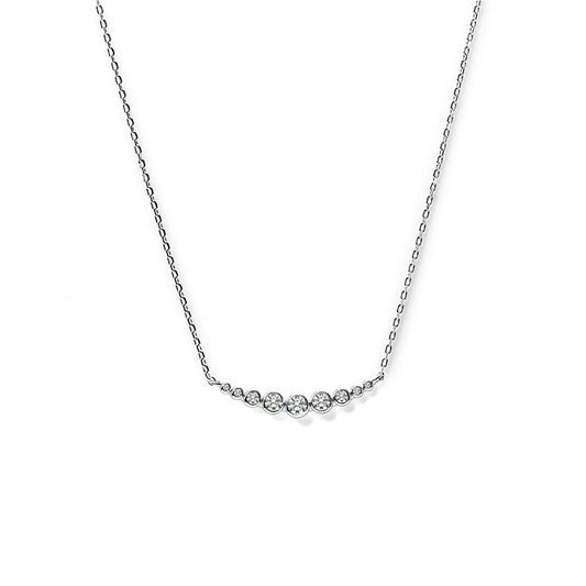 Carat 'Carissa' silver graduated round Necklace - CN925W-CARI