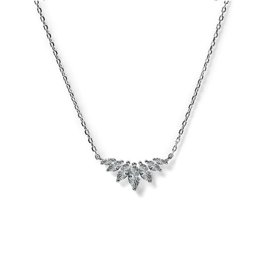 Carat marquis cut cluster 'Tulisa' necklace with an adjustable chain - CN925W-TULI