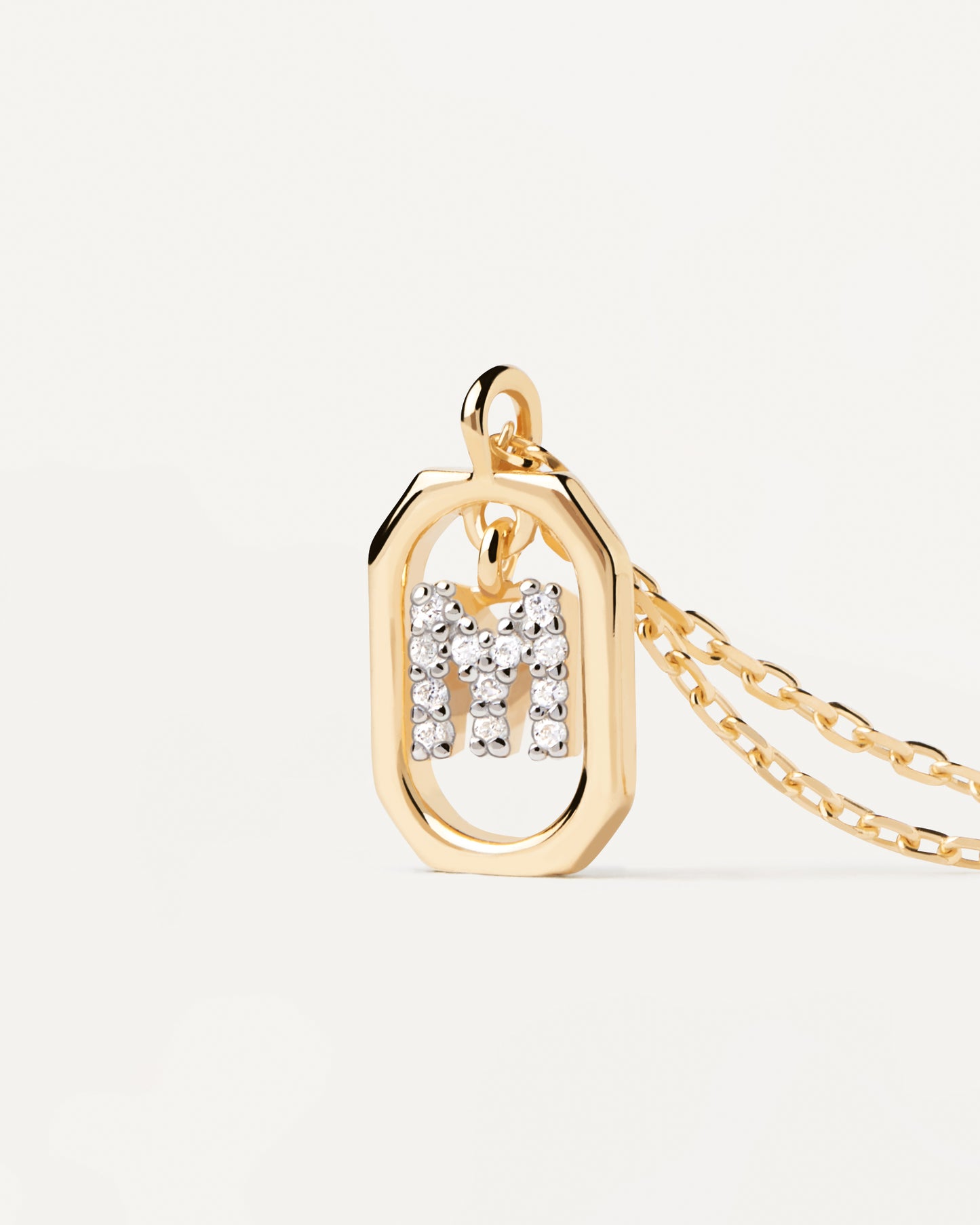 PDPAOLA Gold Plated 'M' pendant CO01-524-U