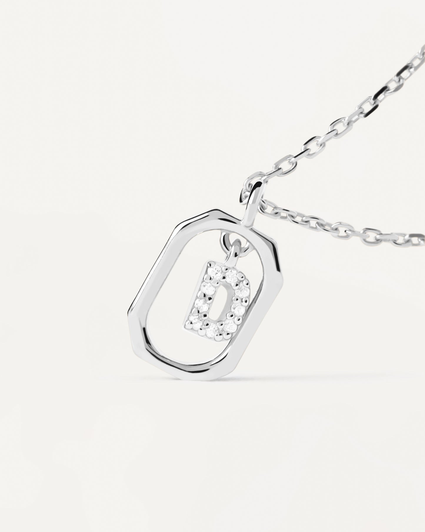 PDPAOLA Mini Letter D Silver Necklace - CO02-515-U