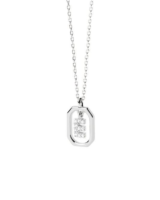 PDPAOLA Mini Letter E Silver Necklace - CO02-516-U