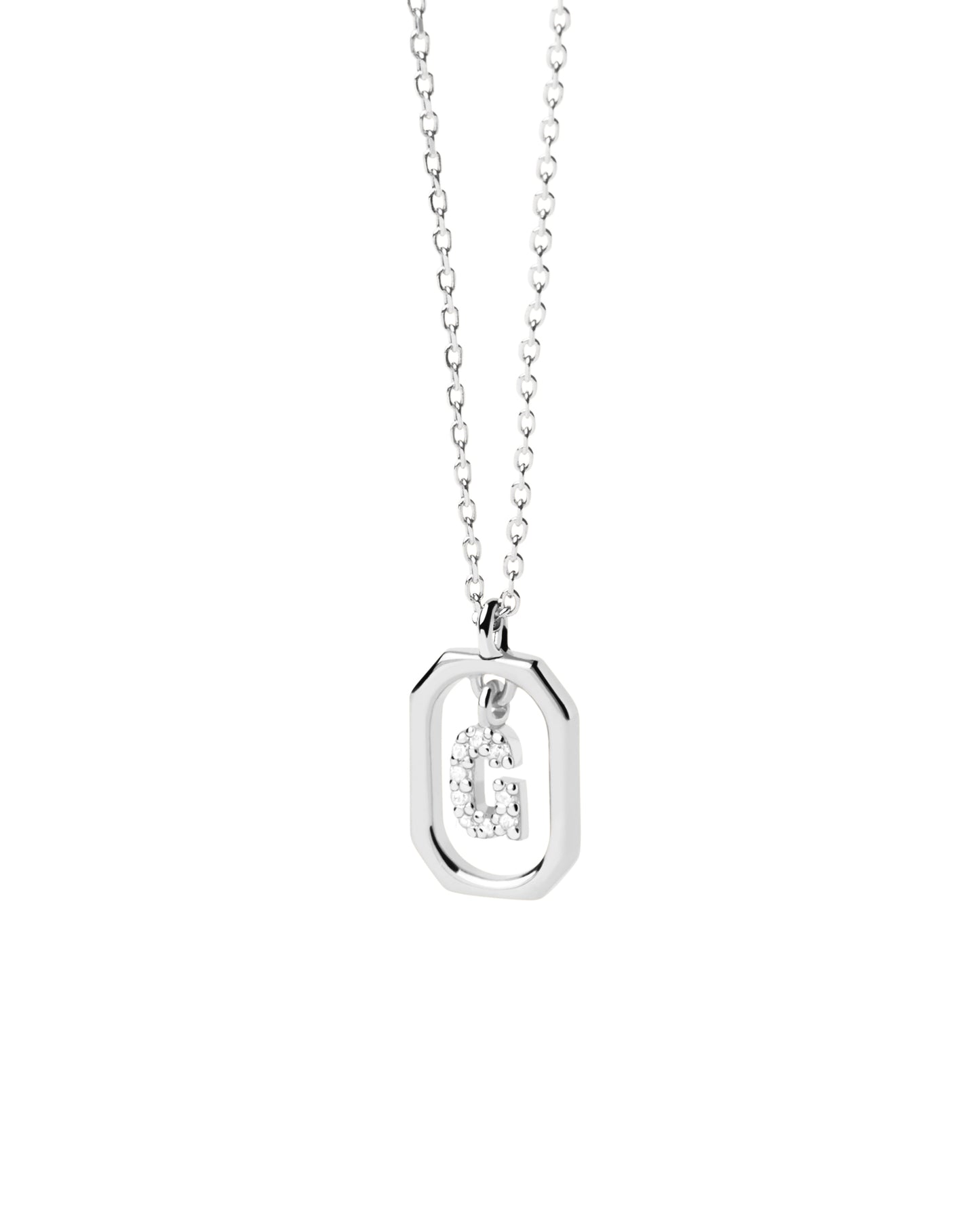 PDPAOLA Mini Letter G Silver Necklace - CO02-518-U