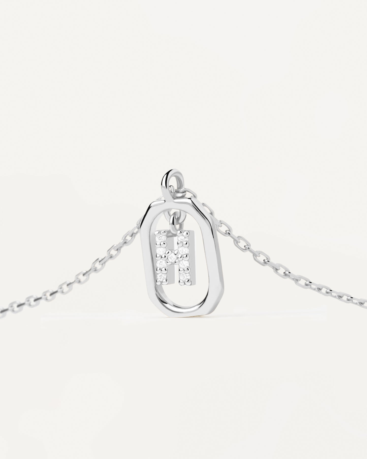 PDPAOLA Mini Letter H Silver Necklace - CO02-519-U