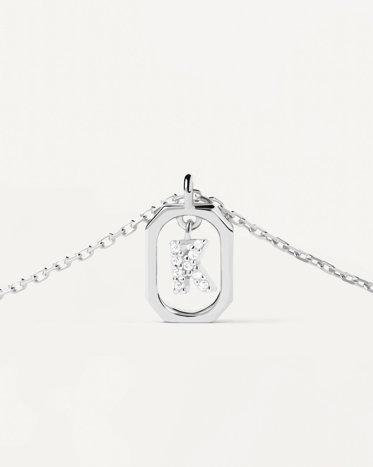 PDPAOLA Mini Letter K Silver Necklace - CO02-522-U
