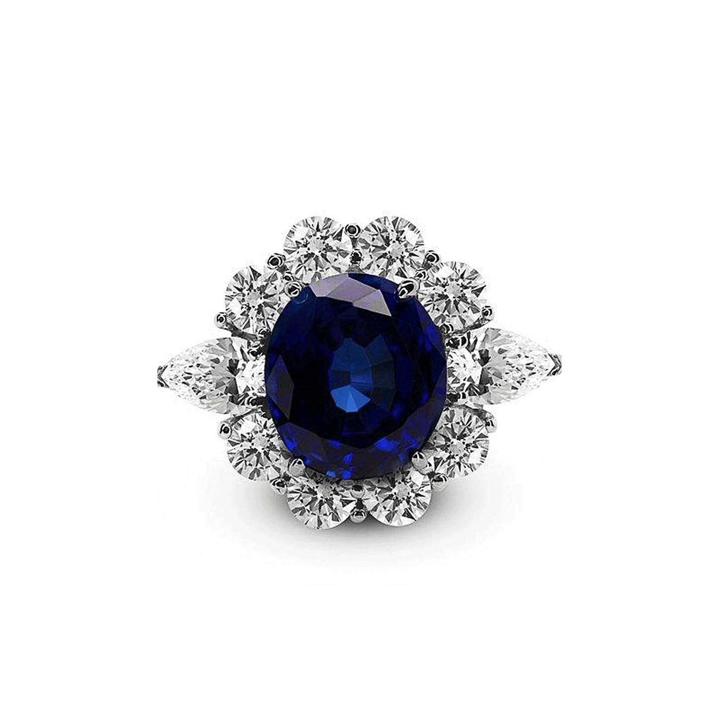 Carat 'Carmine' Sapphire simulant and white stone cocktail ring - 3.0ct. - CR925W-CARM-SA-6