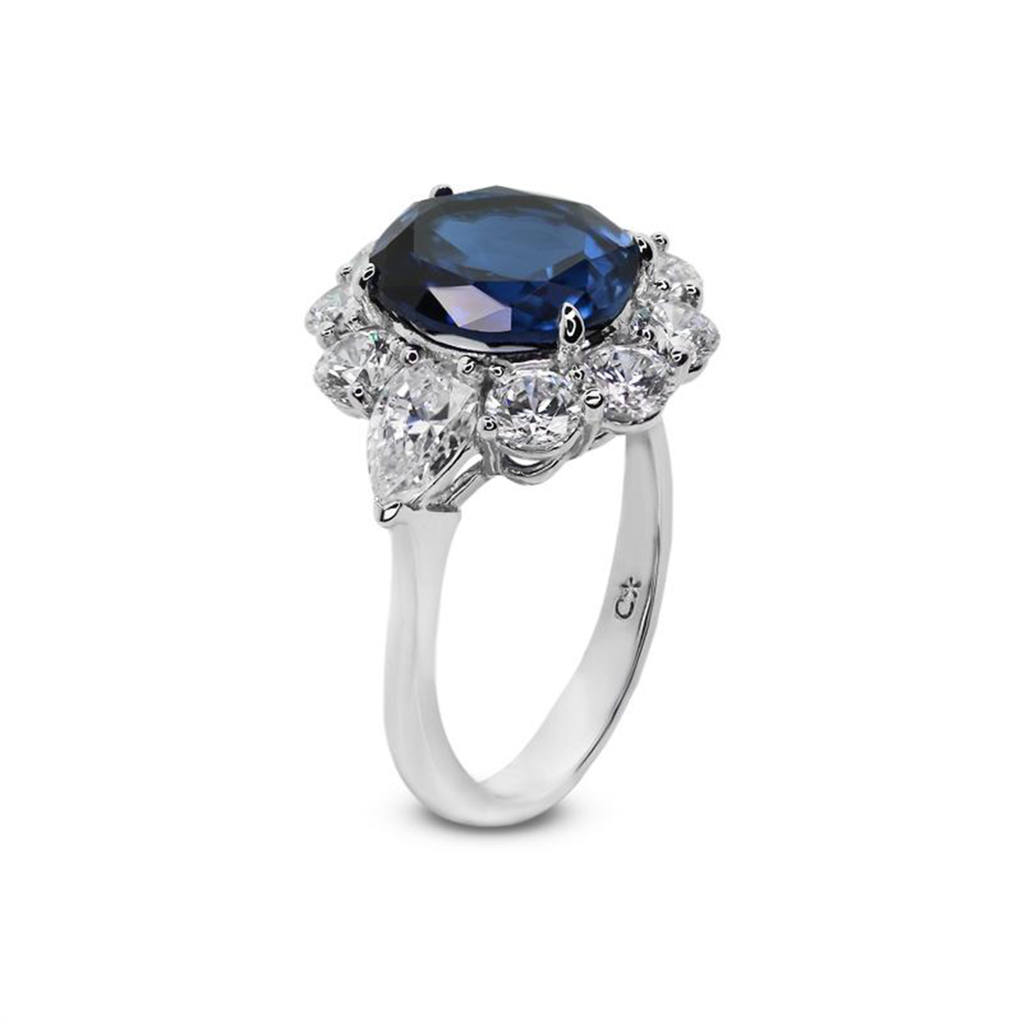 Carat 'Carmine' Sapphire simulant and white stone cocktail ring - 3.0ct. - CR925W-CARM-SA-6