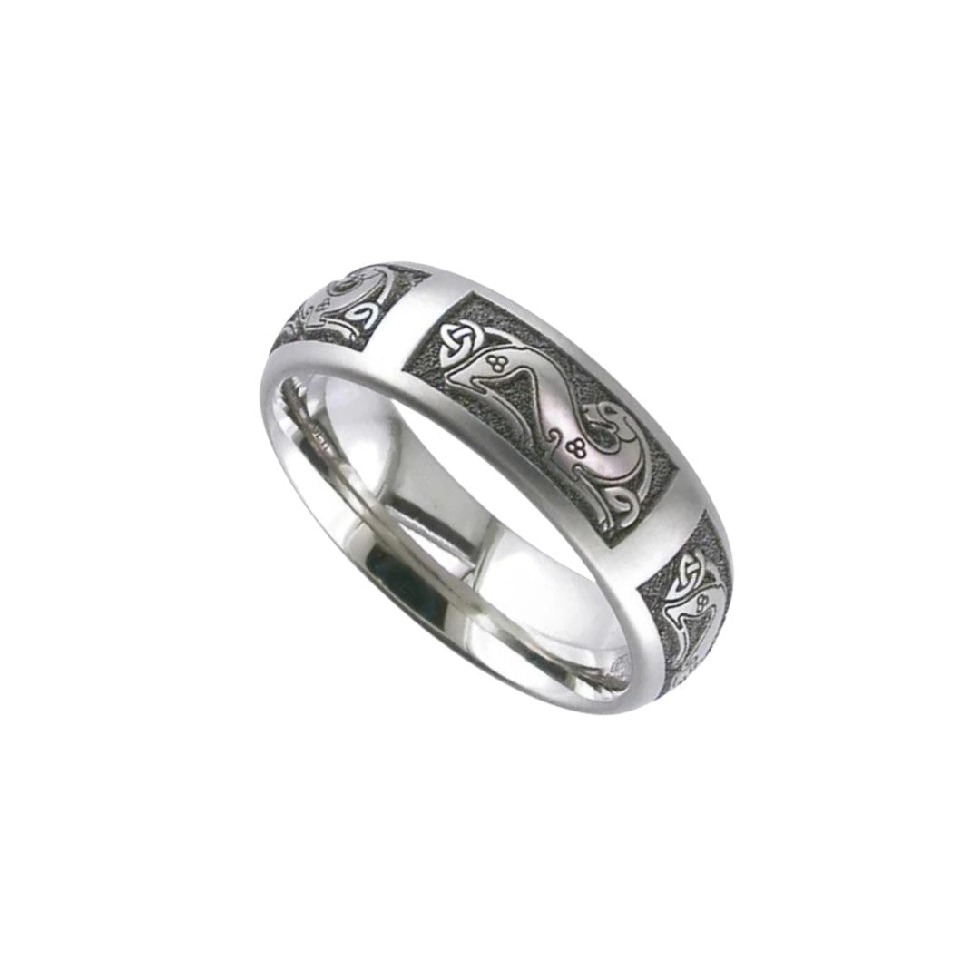 Titanium 'Celtic Hare' laser engraved 6.0mm to 7.0mm ring.