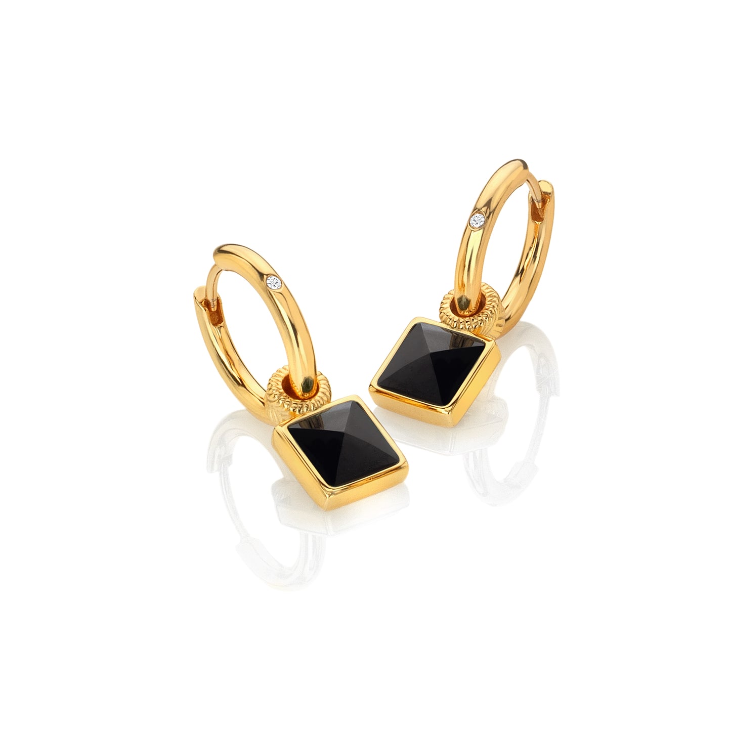 Hot Diamonds Black Onyx Earrings DE737.