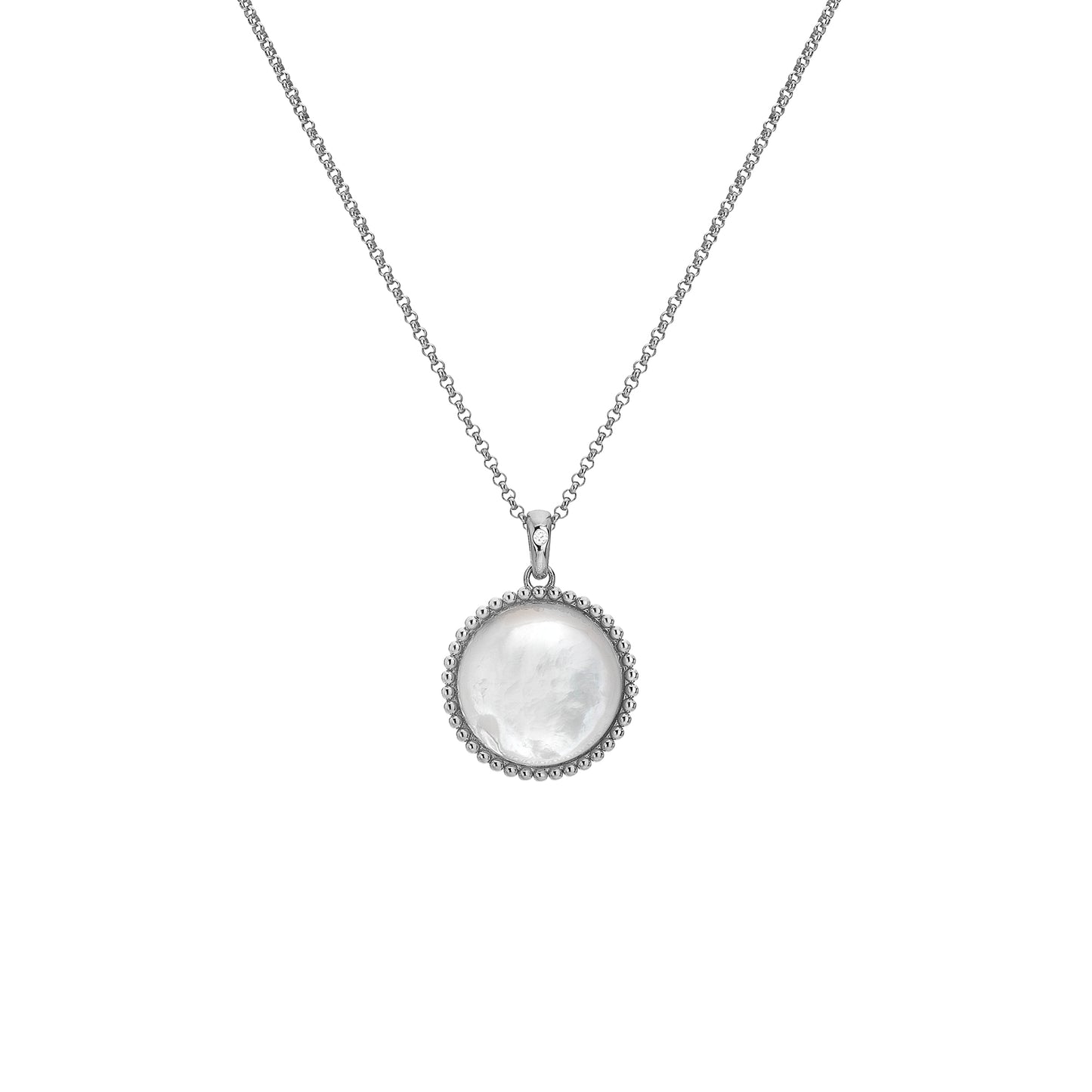 Hot Diamonds Mother of Pearl Circle Pendant Necklace -  DP922.