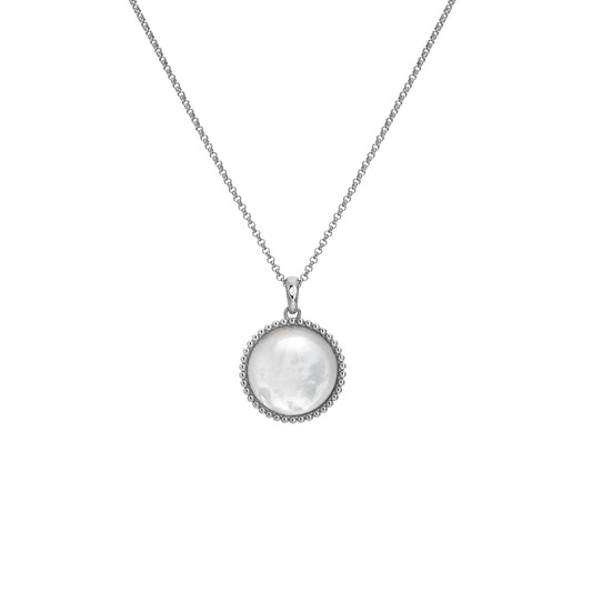 Hot Diamonds Mother of Pearl Circle Pendant Necklace - DP922.