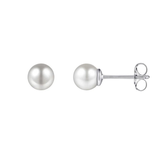 Gisser Pearl Simulant Sterling Silver Stud Earrings E1025/6