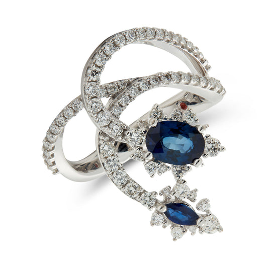 Fine Diamond and Sapphire Ring