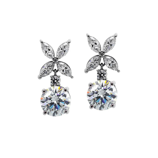 Carat 'Jasmine' Chicory round drop earrings - CE925W-JASM-W