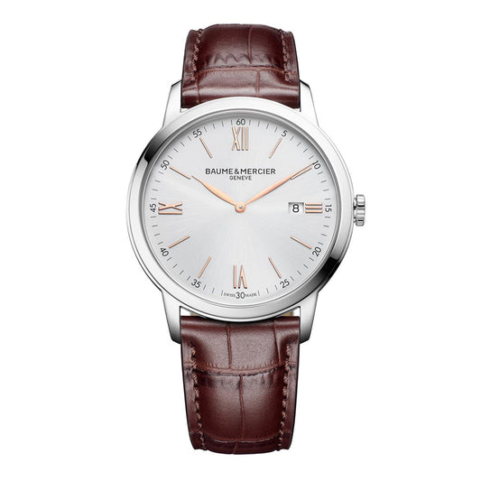 Stainless steel Baume & Mercier 'Classima' quartz strap watch. Henry D Johnstone Jewellers. Alderley Edge, Poynton, Cheshire.