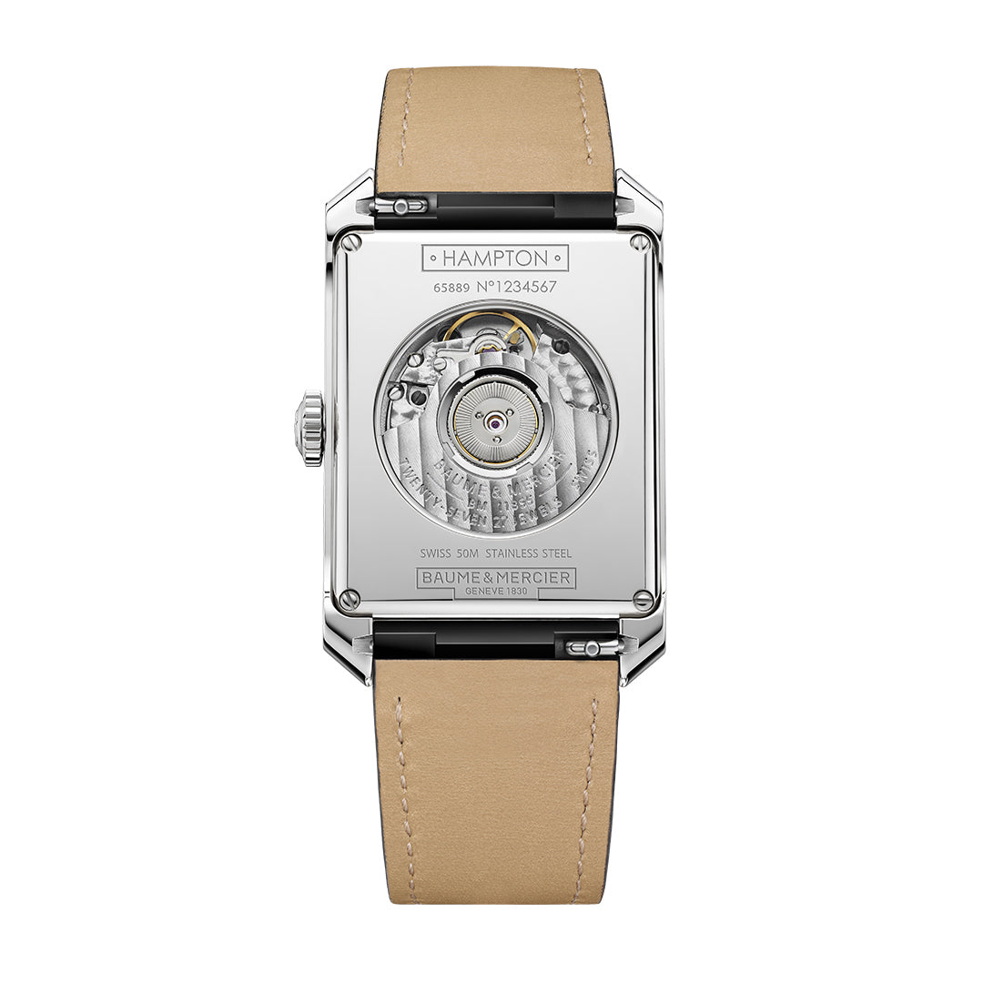 Swiss made Automatic men's watch with exhibition case back. Henry D Johnstone Jewellers. Alderley Edge, Poynton, Cheshire.
