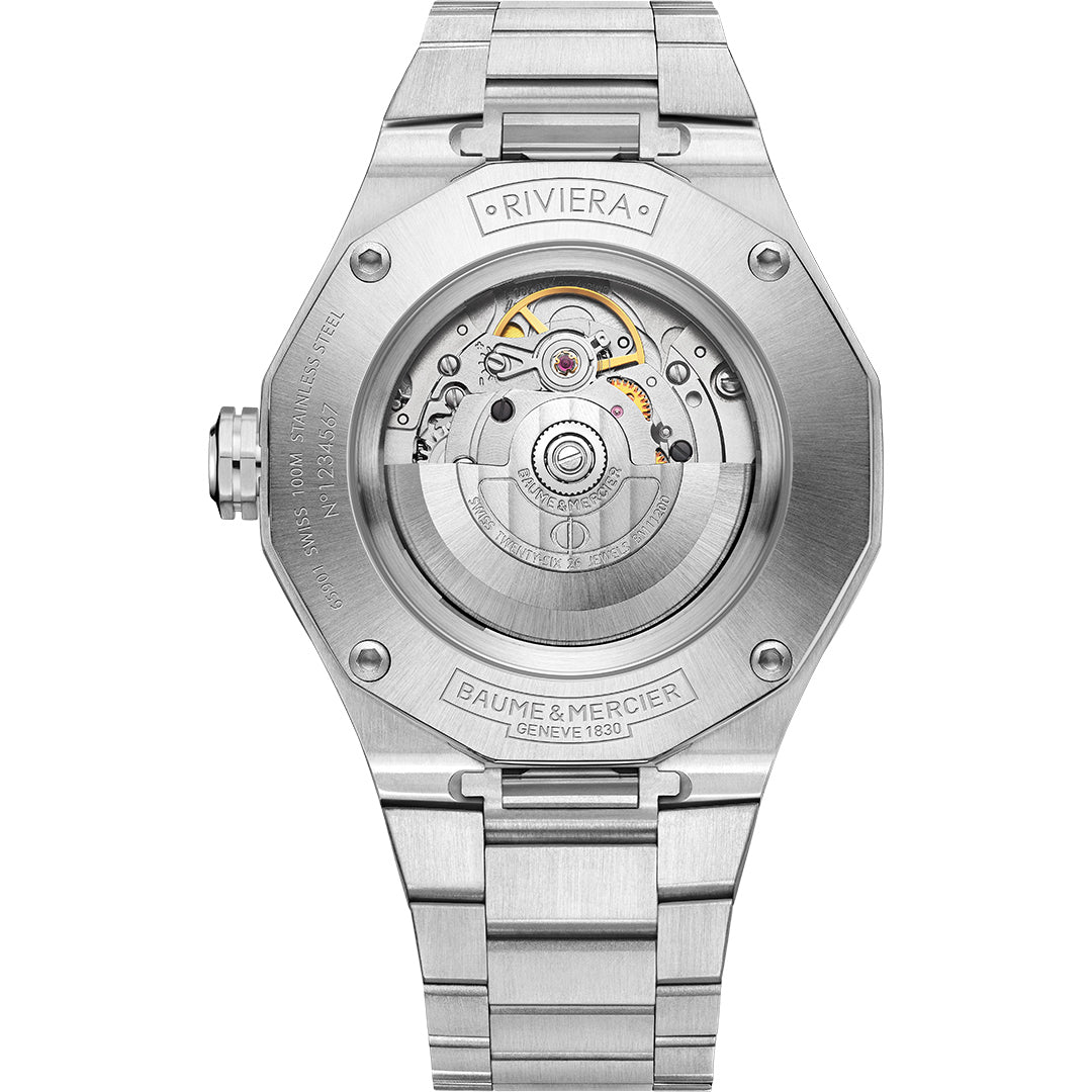 Baume & Mercier Stainless Steel 'Riviera' Automatic Bracelet Watch MOA10621