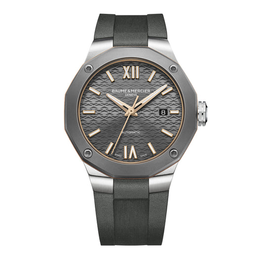 Baume & Mercier stainless steel & copper 'Riviera' automatic strap watch. M0A10660