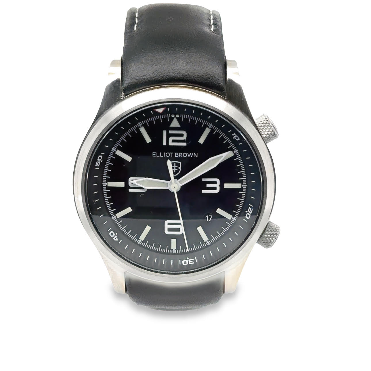 Elliot Brown 43.0mm quartz 'Canford' Mountain Rescue Edition. Henry D Johnstone Jewellers. Alderley Edge, Poynton, Cheshire.