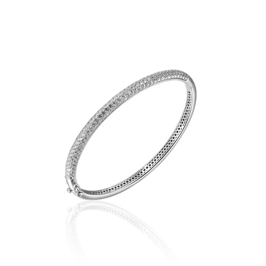 Gisser Silver Cubic Zirconia Bangle SBD4