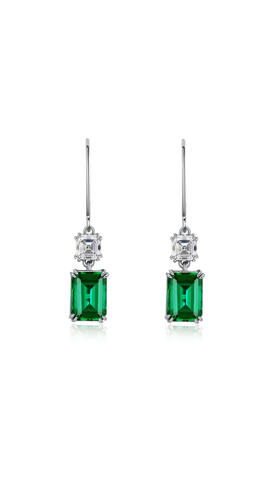 Carat Carat 'Shannon' green emerald euro back earrings - CE925W-SHAHN-GR