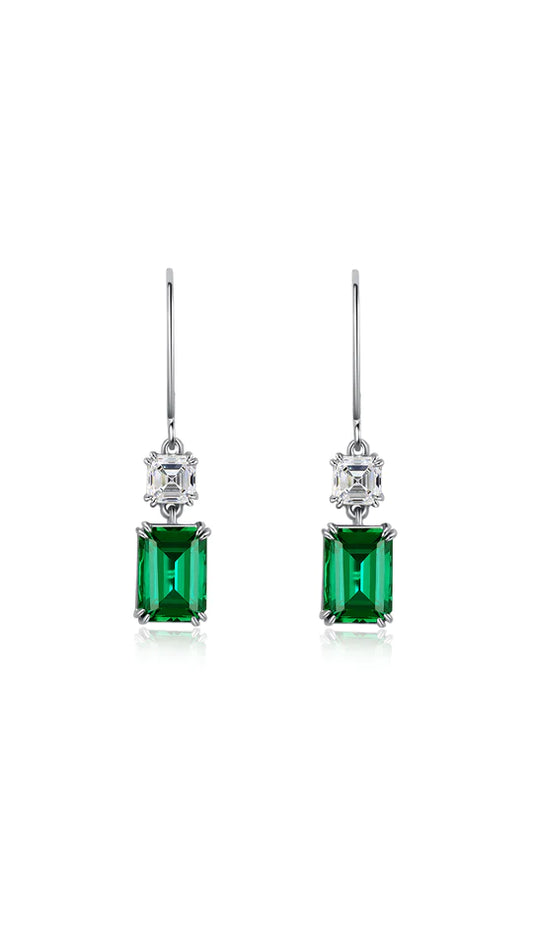 Carat Carat 'Shannon' green emerald euro back earrings - CE925W-SHAHN-GR