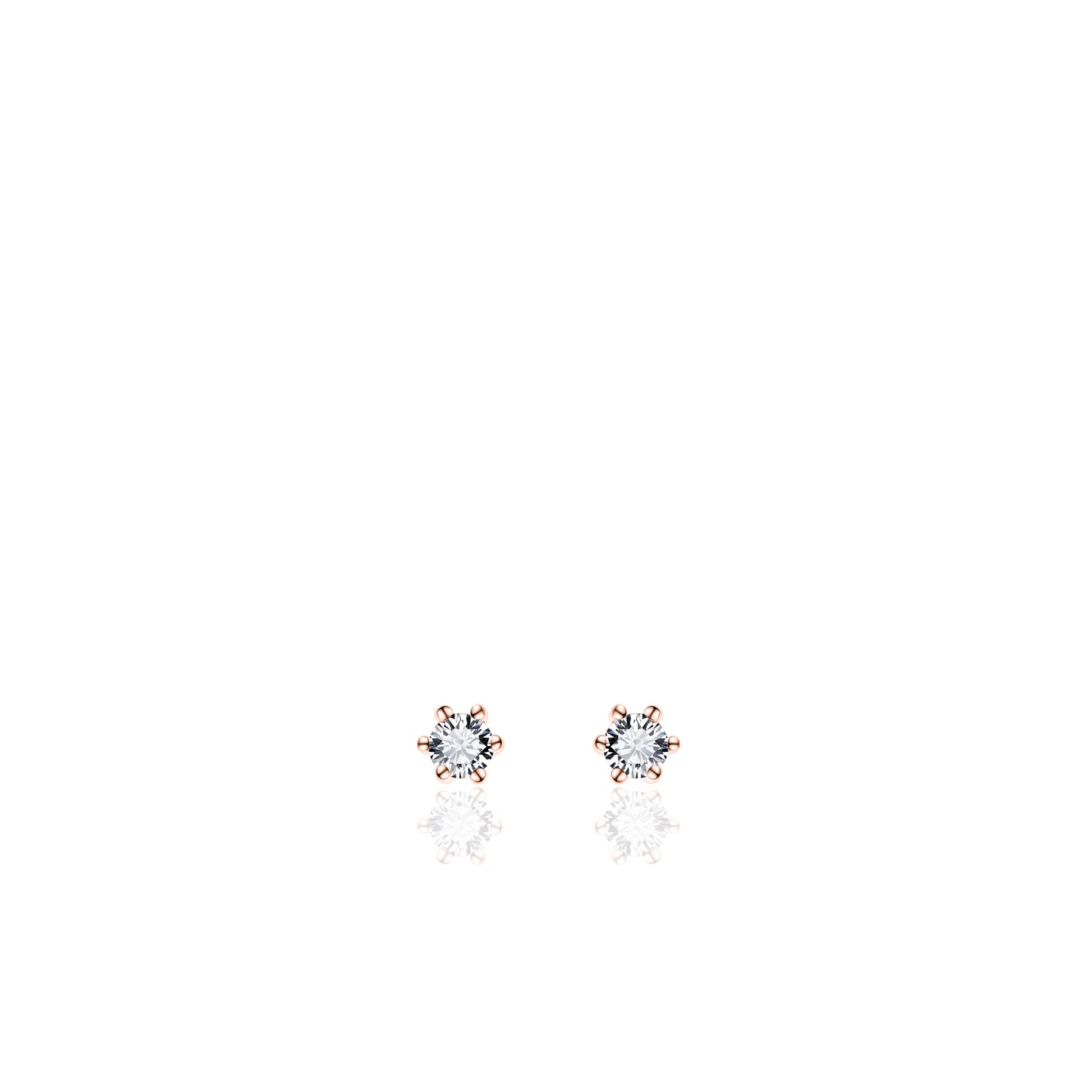 Gisser Rose Gold Plated Silver Cubic Zirconia Stud Earrings SPE02R