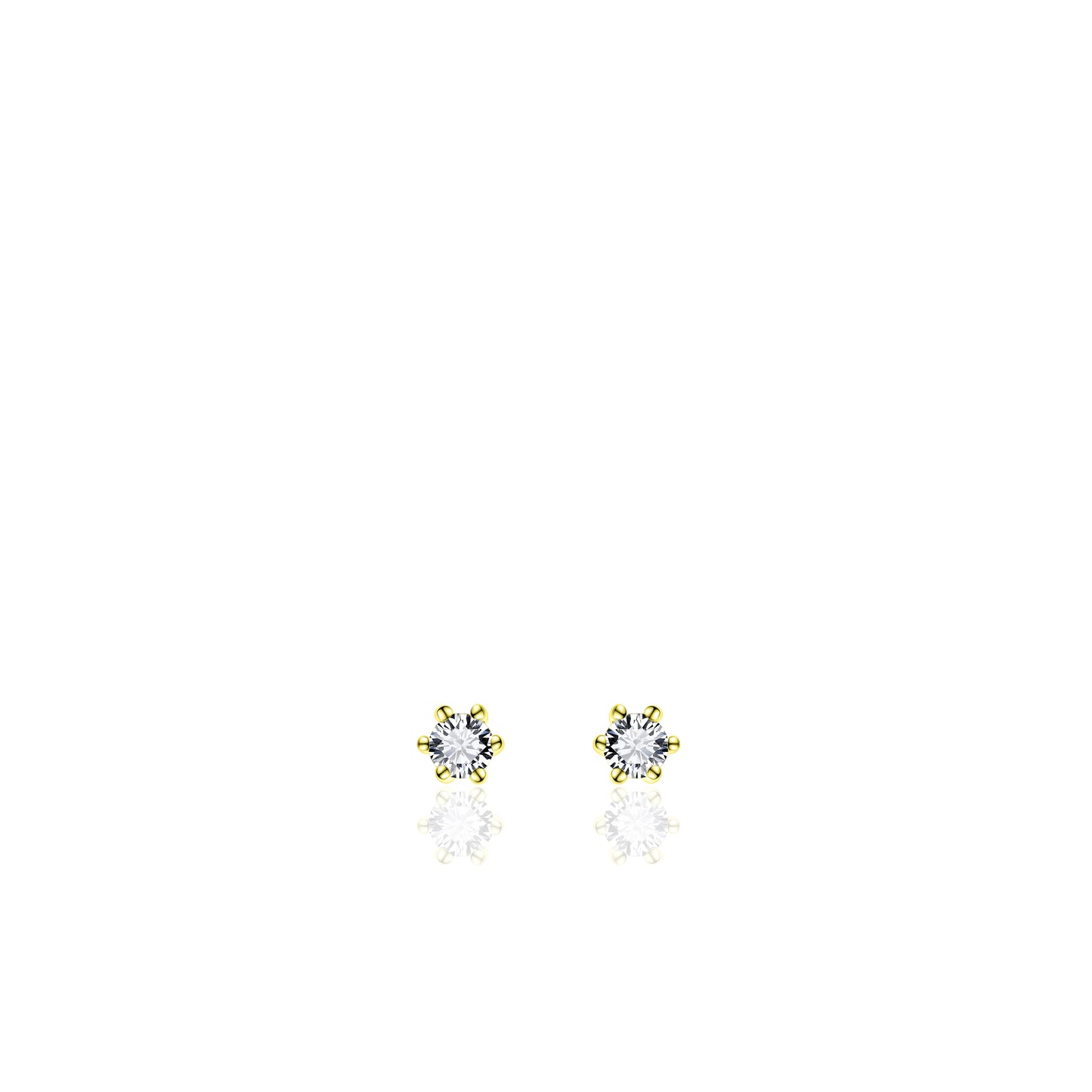 Gisser Gold Plated Silver Cubic Zirconia Stud Earrings SPE02Y