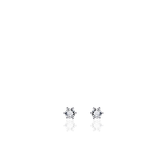 Gisser Silver Cubic Zirconia Stud Earrings SPE02