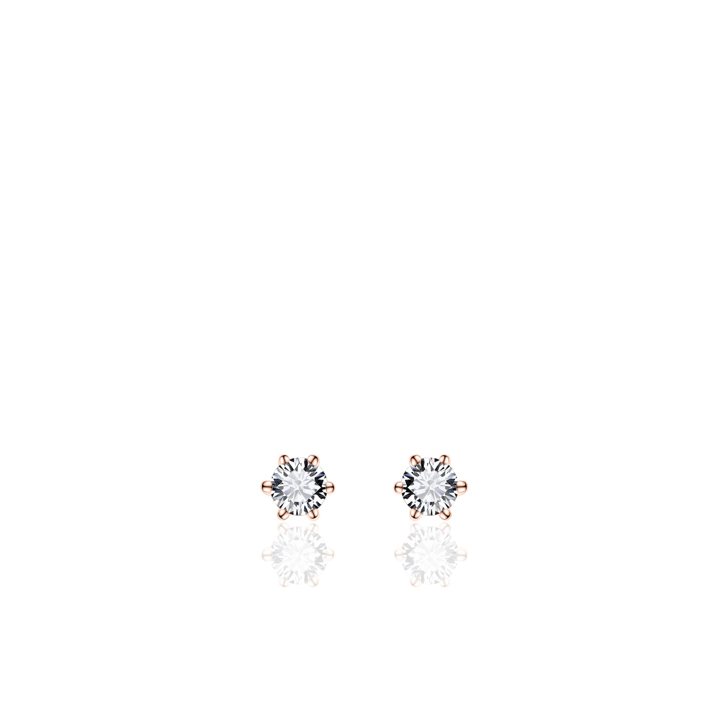 Gisser Rose Gold Plated Silver Cubic Zirconia Stud Earrings SPE03R