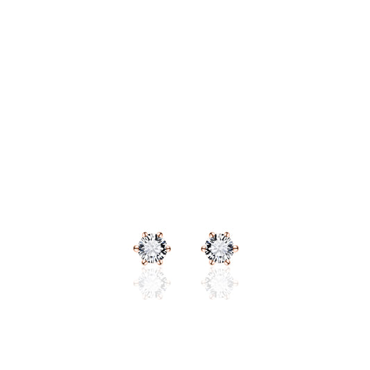 Gisser Rose Gold Plated Silver Cubic Zirconia Stud Earrings SPE03R