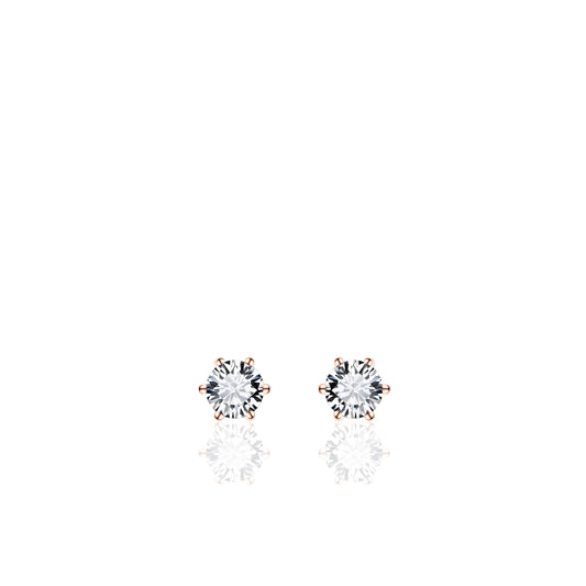 Gisser Rose Gold Plated Silver Cubic Zirconia Stud Earrings SPE04R