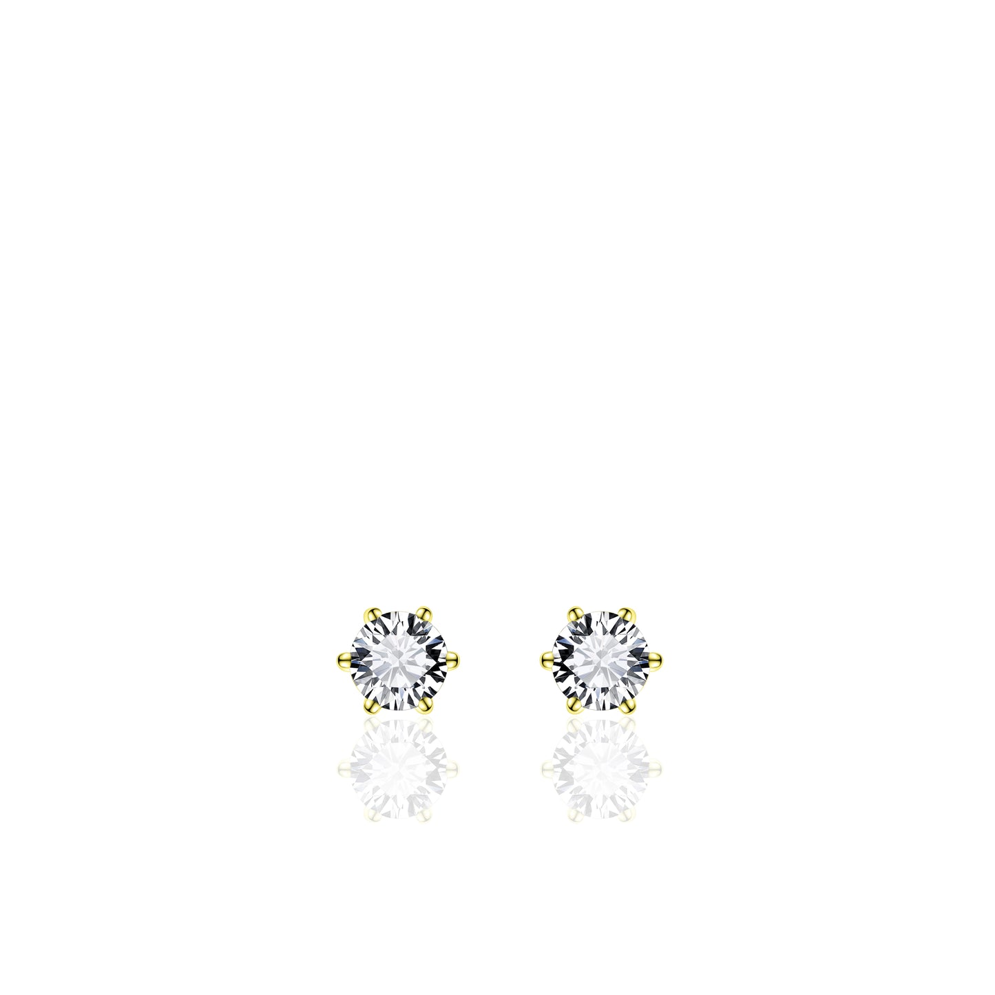 Gisser Gold Plated Silver Cubic Zirconia Stud Earrings SPE04Y