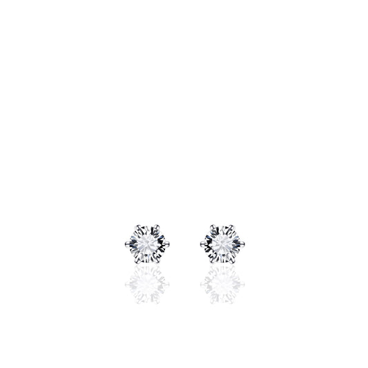 Gisser Silver Cubic Zirconia Stud Earrings SPE04