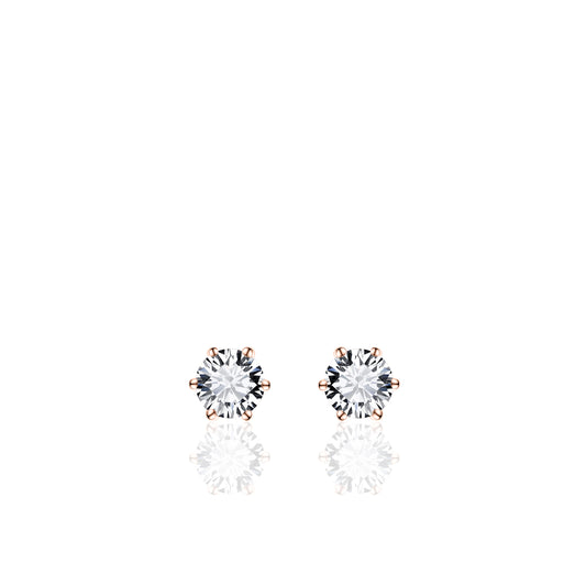 Gisser Rose Gold Plated Silver Cubic Zirconia Stud Earrings SPE05R