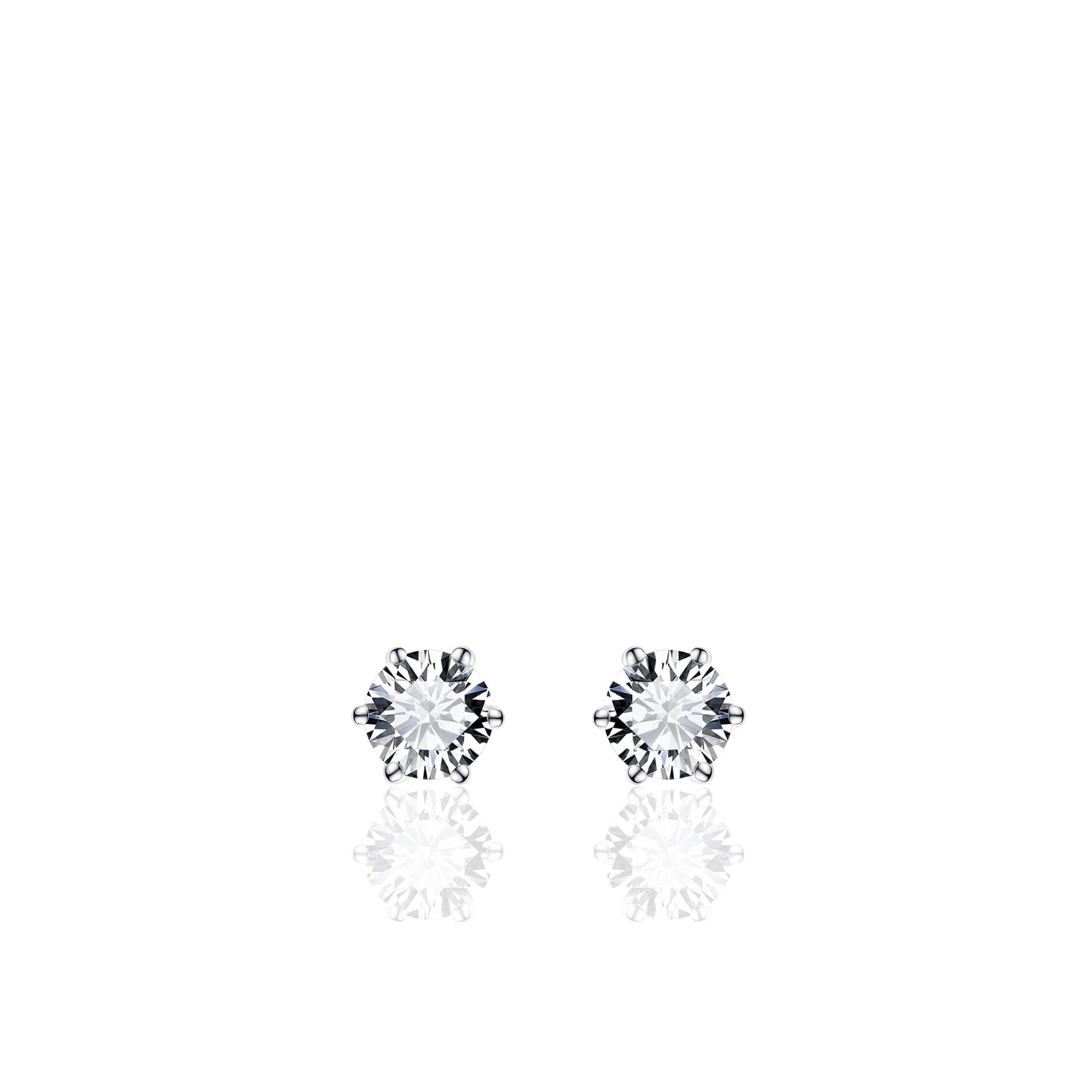 Gisser Silver Cubic Zirconia Stud Earrings SPE05