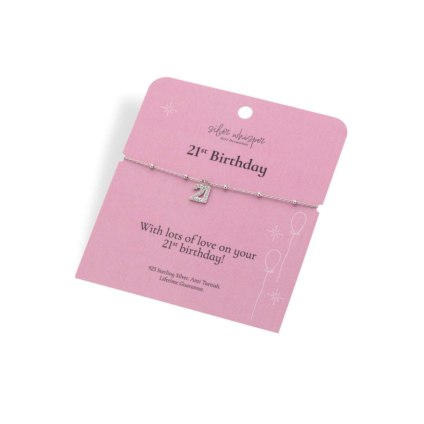 Silver Whisper 21st Birthday Bracelet.