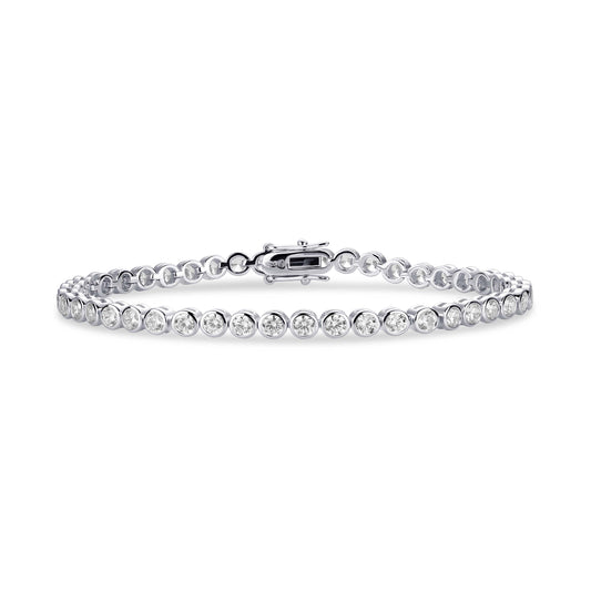 Gisser Sterling Silver CZ set line Bracelet. TR3