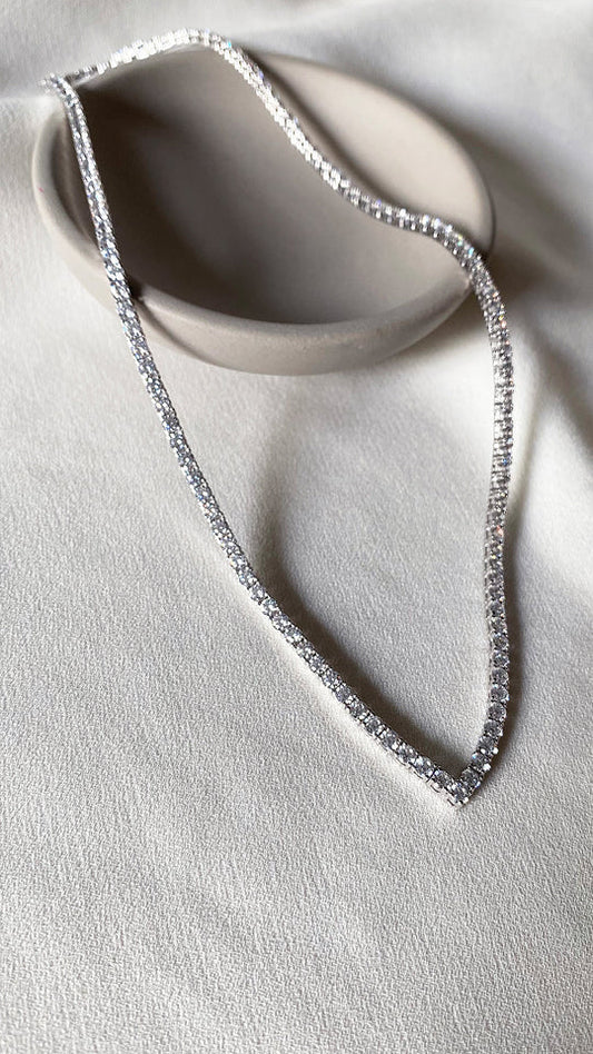 Carat 'Vee' Line Necklace silver - CN925W-VEE