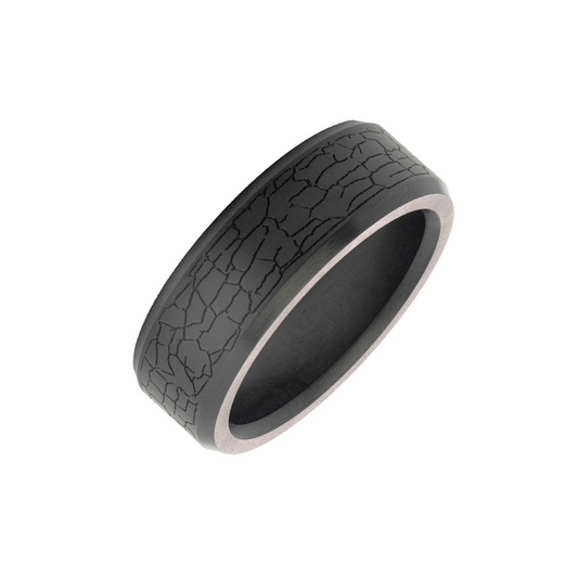 Black Diamond Mud Crack Design 8.0mm Ring