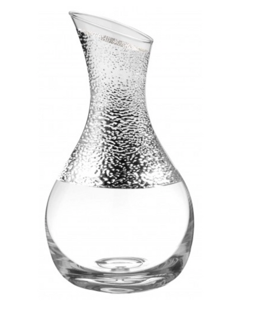 Argenesi 'Canada' glass & silver carafe.