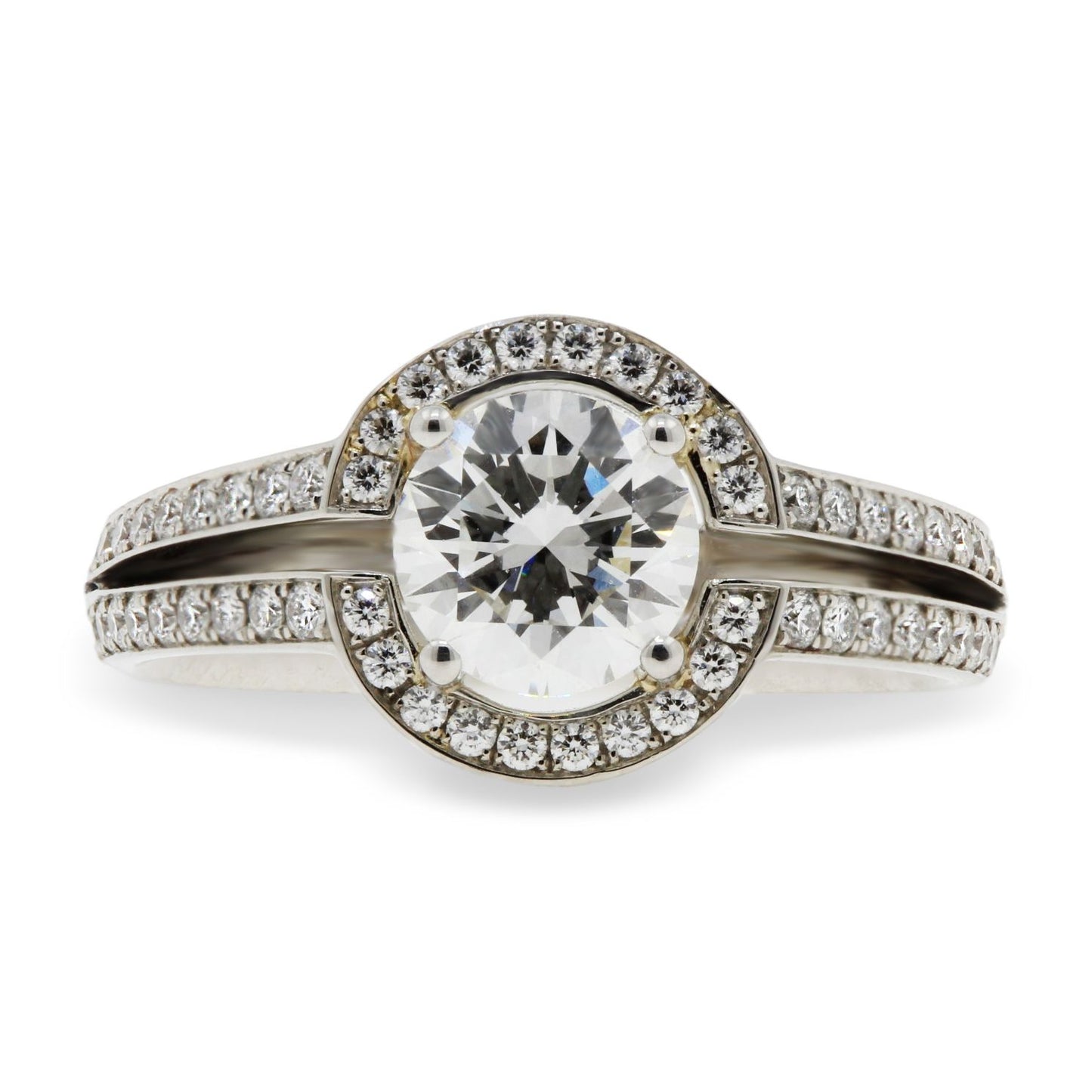 Split shank diamond set ring