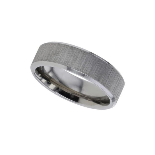 Titaium Flat Court Chamfered 'Line' 7.0MM Ring.