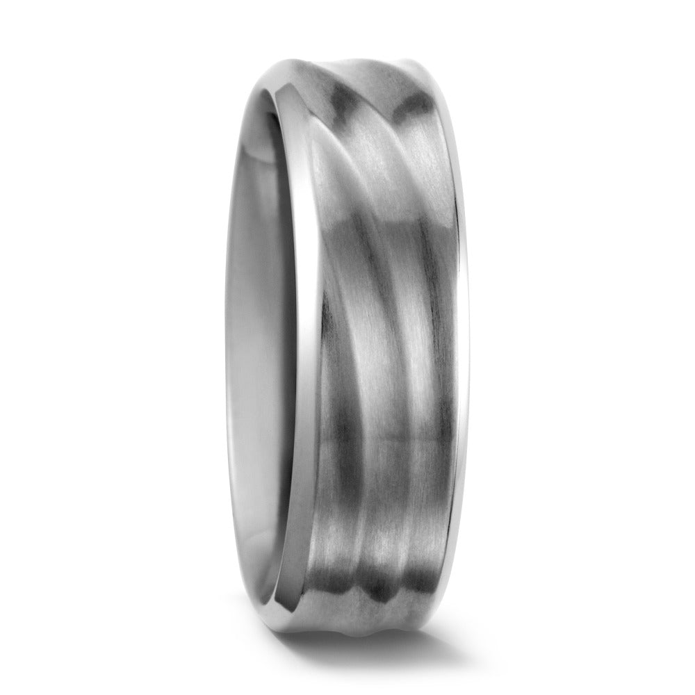 . Men's titanium wedding band with unique texture. Henry D Johnstone Jewellers, Alderley Edge, Poynton, Cheshire.