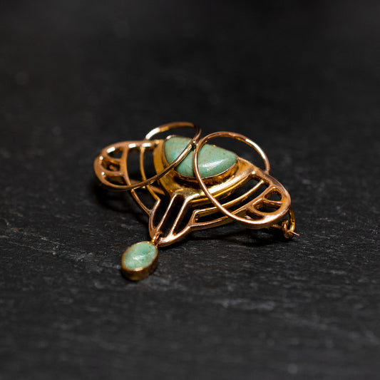 9ct Yellow Gold Art Nouveau Brooch