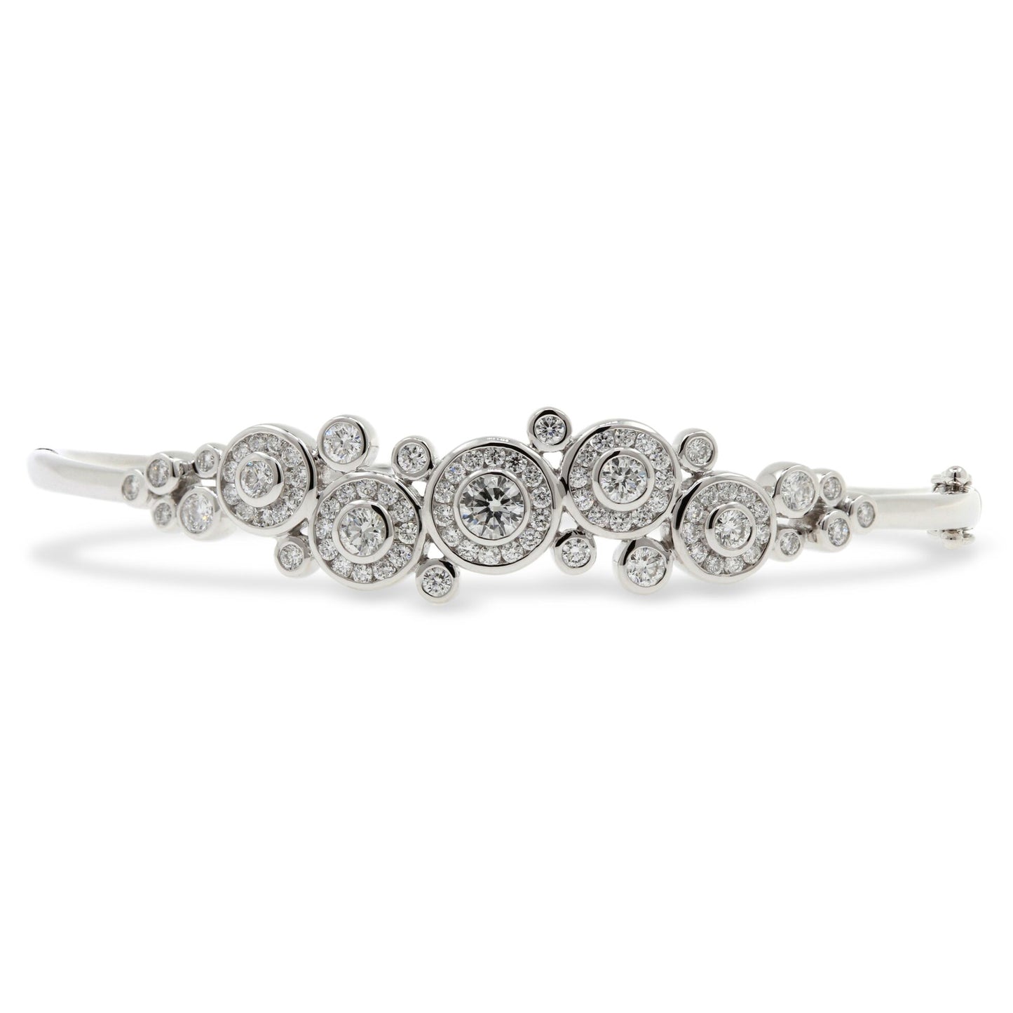 White Gold Bubble Design Bangle