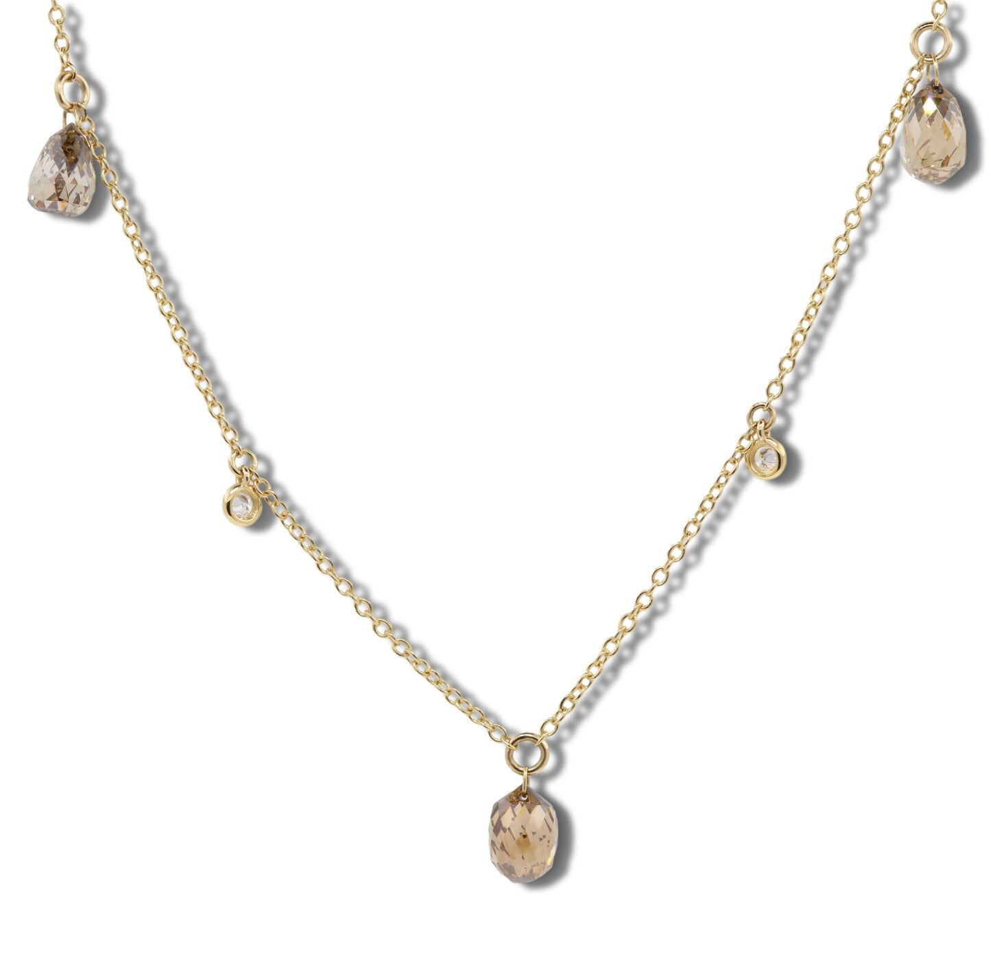 Captivating earth tone diamond necklace. Henry D Johnstone Jewellers, Alderley Edge, Poynton, Cheshire.