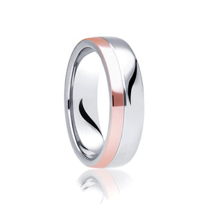 Platinum & 18ct Rose Gold 6.0mm Wedding Ring