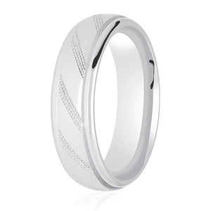 Argentium 4.0mm Diamond Cut Finish Wedding Ring